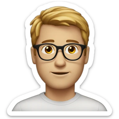 white-male-brown-hair-black-round-glasses sticker