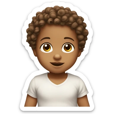 light skin baby with curly hair and brown eyes  sticker