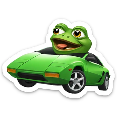 pepe in lambo sticker
