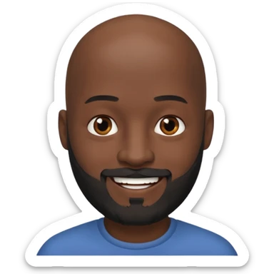 Black bald head half gray & black beard sticker