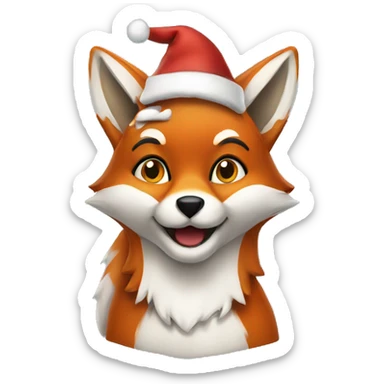 christmas's fox  sticker