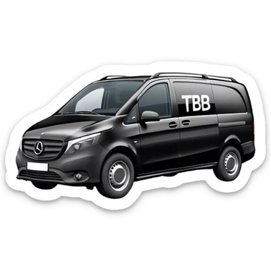 Black Mercedes Vito van with the letters JTB on the side  sticker