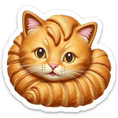 croissant with cat face and tail sticker