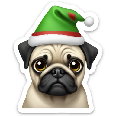 Christmas pug sticker
