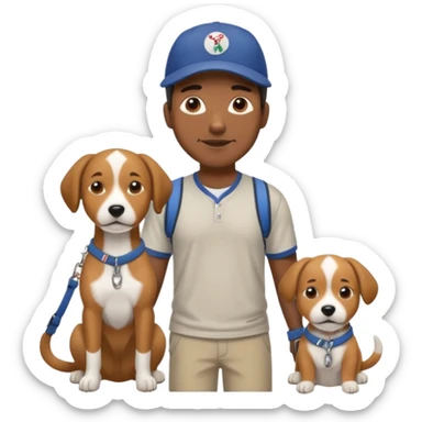 Dog Walker black man sticker