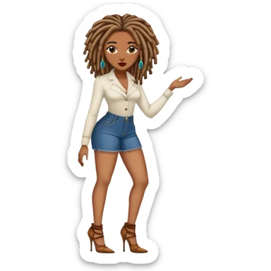 Black woman with locs with heels sticker