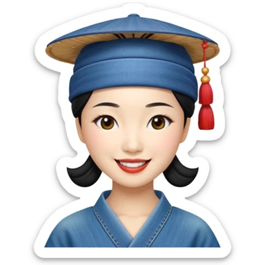 geisha denim hat sticker