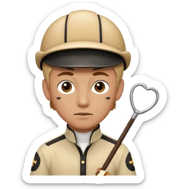 horse jockey man face sticker