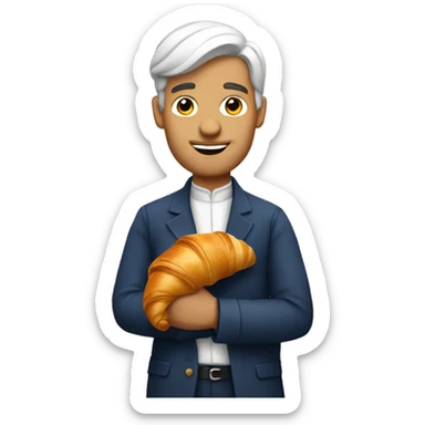 french man with a croissant sticker