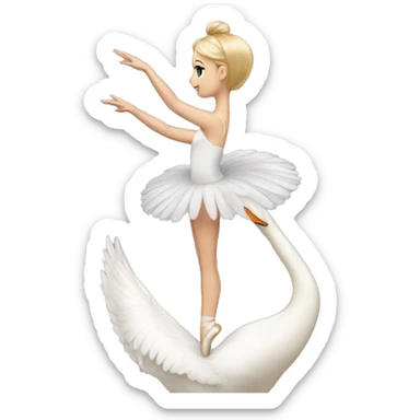 White swan ballerina from the back sticker