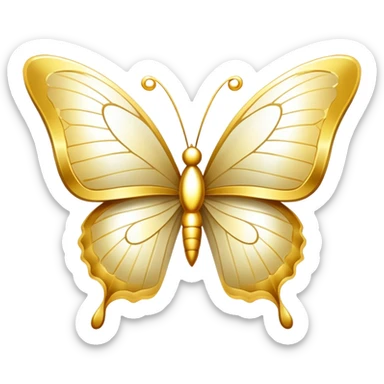 White and Golden Divine Holy Glorious Shiny Sparkly Butterfly sticker