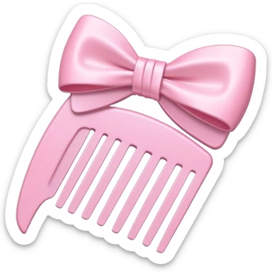 pastel pink comb with a bow sticker