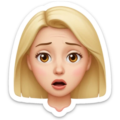 Emoji of a surprised woman with a tear dripping from one side of her eye sticker