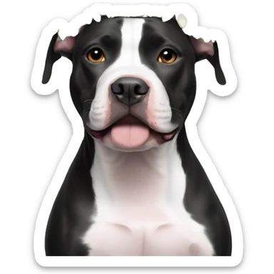 Black and white Pitbull floral crown sticker
