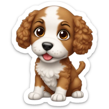 pudle puppy red asking sticker