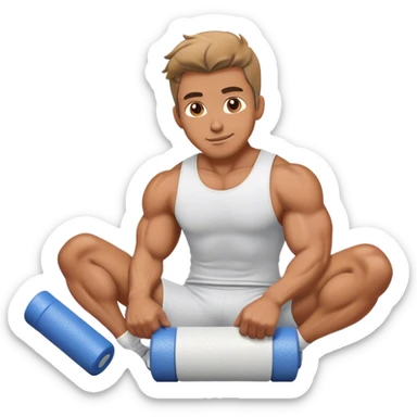 gym guy foam-rolling sticker