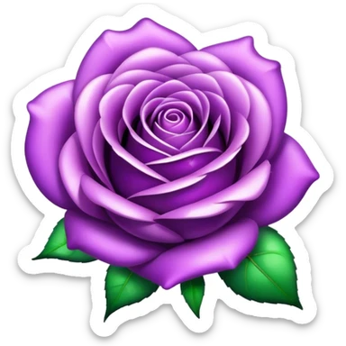 purple shiny rose sticker