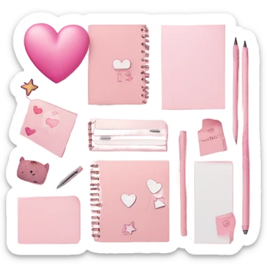 cute pink stationery sticker