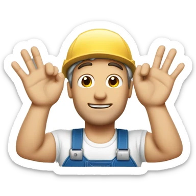 Handyman, 6 hands  sticker