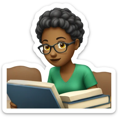 young woman studying  sticker