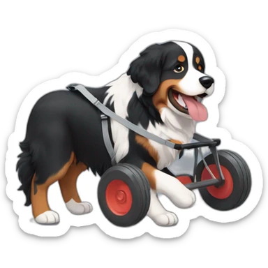 Bernese mountain dog hiking carting sticker