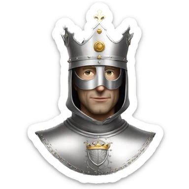 king baldwin IV in silver full face mask up sticker
