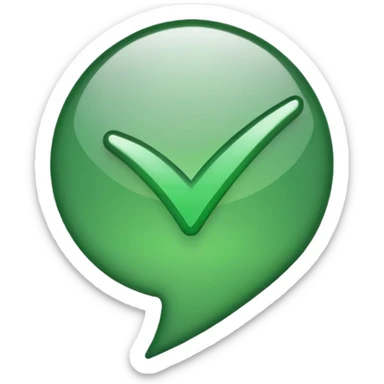 Green check mark with high flick no background sticker