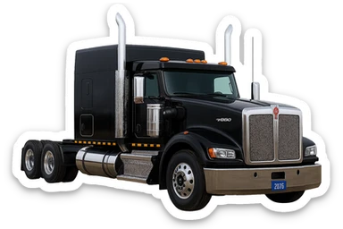 Enhance the flat top sleeper cab design on this 2026 Kenworth T680, making the flat roof and low profile unmistakable. Maintain a realistic style with no background. sticker