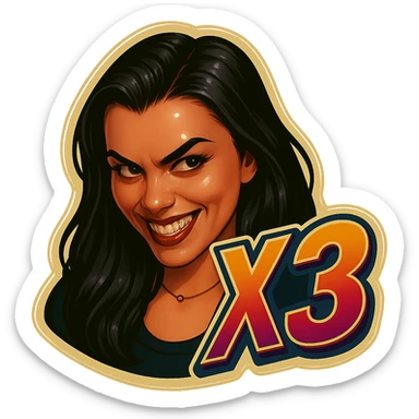 grin EVIL LOOk , Make it say "X3"" sticker