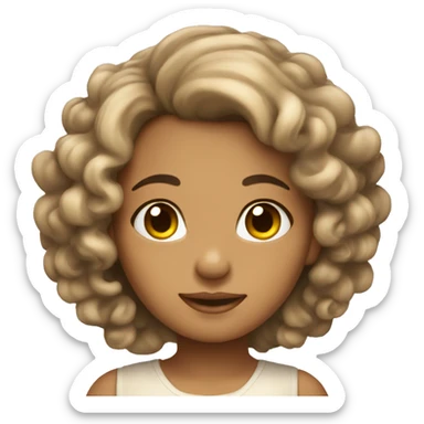 tan angel girl with long black curls sticker