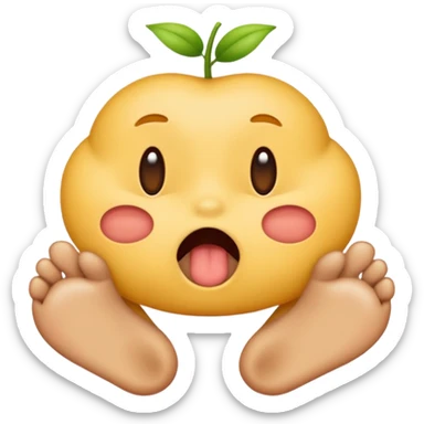 create an emoji thats sniffing its feet sticker