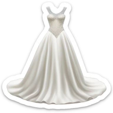 Hyper Realistic ornate 
Minimalistic diamonds and pearls Wedding dress displays sticker