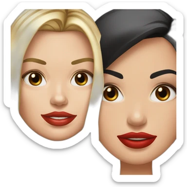 Margot robbie and megan fox with straight hair sticker