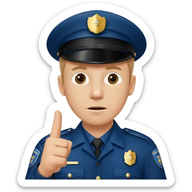 reference to "what he said" quote from Hot Fuzz movie - add pointing to another policeman sticker