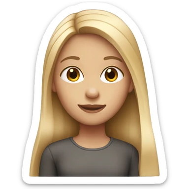 Girl with straight long blonde hair sticker