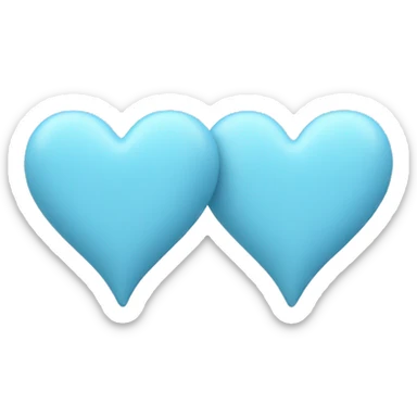 two pastel blue hearts sticker