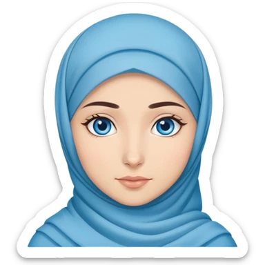 Turkish beautiful finish Konya girl blue eyes with hijab and dua  sticker
