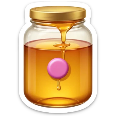 jar of honey and a pink pill (iphone emoji styled) sticker