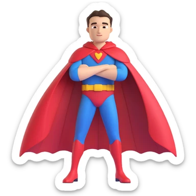 super dad, heroic pose, cape, confident, vibrant colors sticker