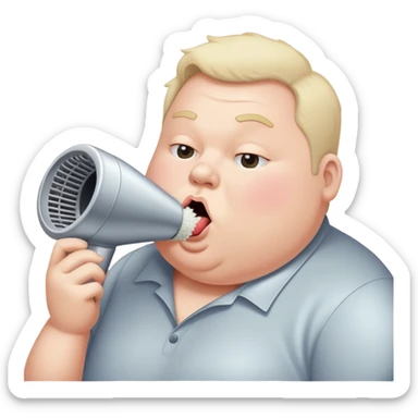 Fat person licking dryer lint sticker