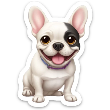 French bulldog with a color and the name Sophie on it smiling sticker