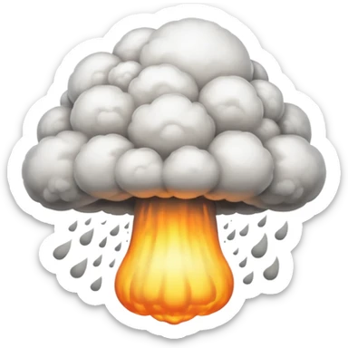 An emoji that depicts the cloud of a nuclear explosion sticker