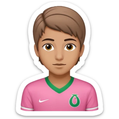 Adolecent arabe avec coupe plaquer sur le coté maillot de lalgerie rose sticker