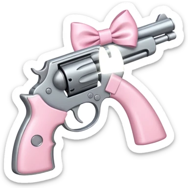 Gun with a light pink bow sticker