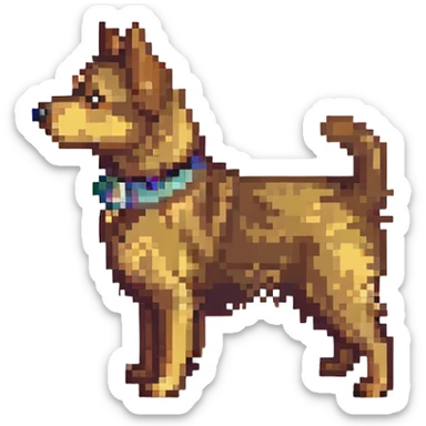 Toto the dog from Wizard of Oz, highly pixelated, side view sticker