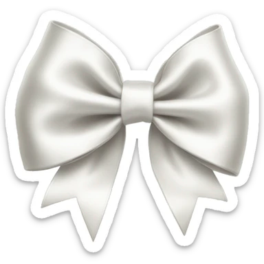 white satin bow sticker