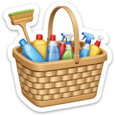 cleaning basket with nuteral color sticker