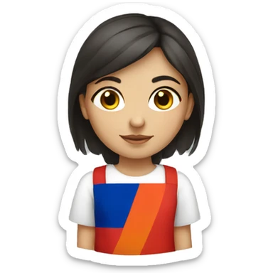 Armenian girl with Armenian flag  sticker