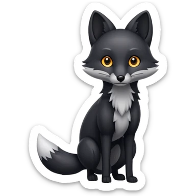 black fox black eyes sticker