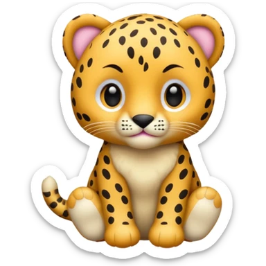 A stuffed animal peep with cheetah print sticker